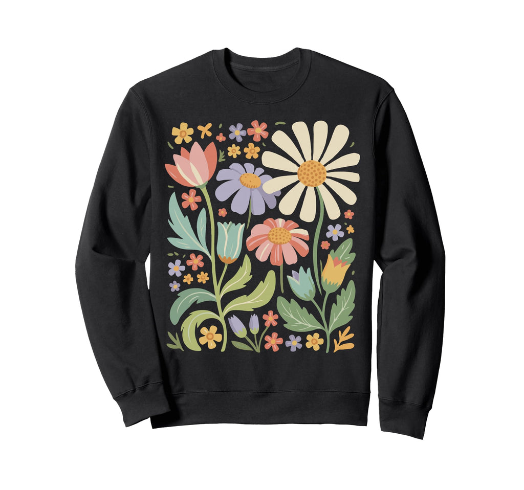 Wildflowers Flowers Pattern Summer Sweatshirt - Streetwear Style Unisex - T-Shirt, Sweatshirt, Hoodie