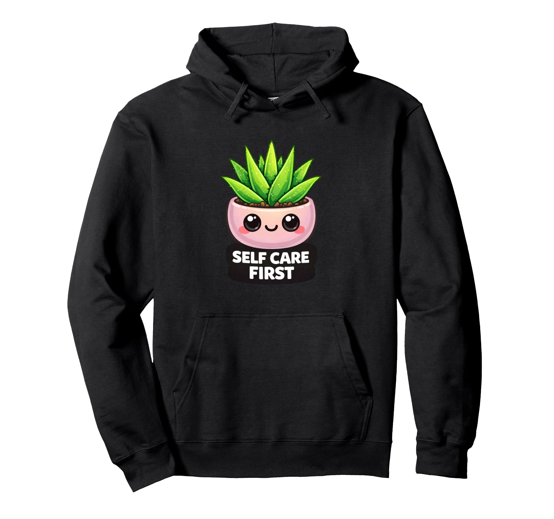 Funny Self Care First Aloe Vera Hoodie - Aesthetic Graphic for Adults - T-Shirt, Sweatshirt, Hoodie