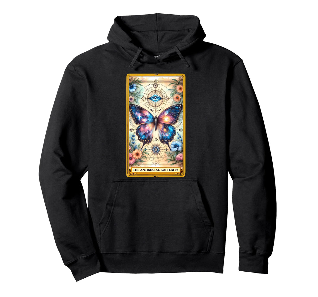 Antisocial Butterfly Tarot Card Hoodie - Novelty Apparel Men Women - T-Shirt, Sweatshirt, Hoodie