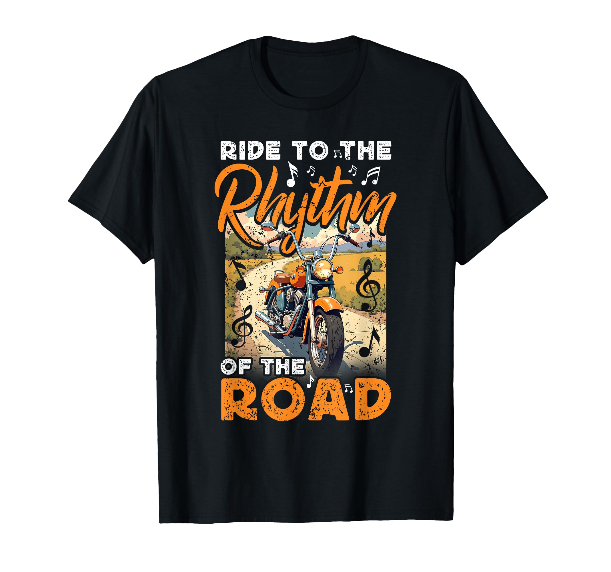 Motorcycle Rider Music Lover Distressed T-Shirt - Trendy Graphic for Adults - T-Shirt, Sweatshirt, Hoodie