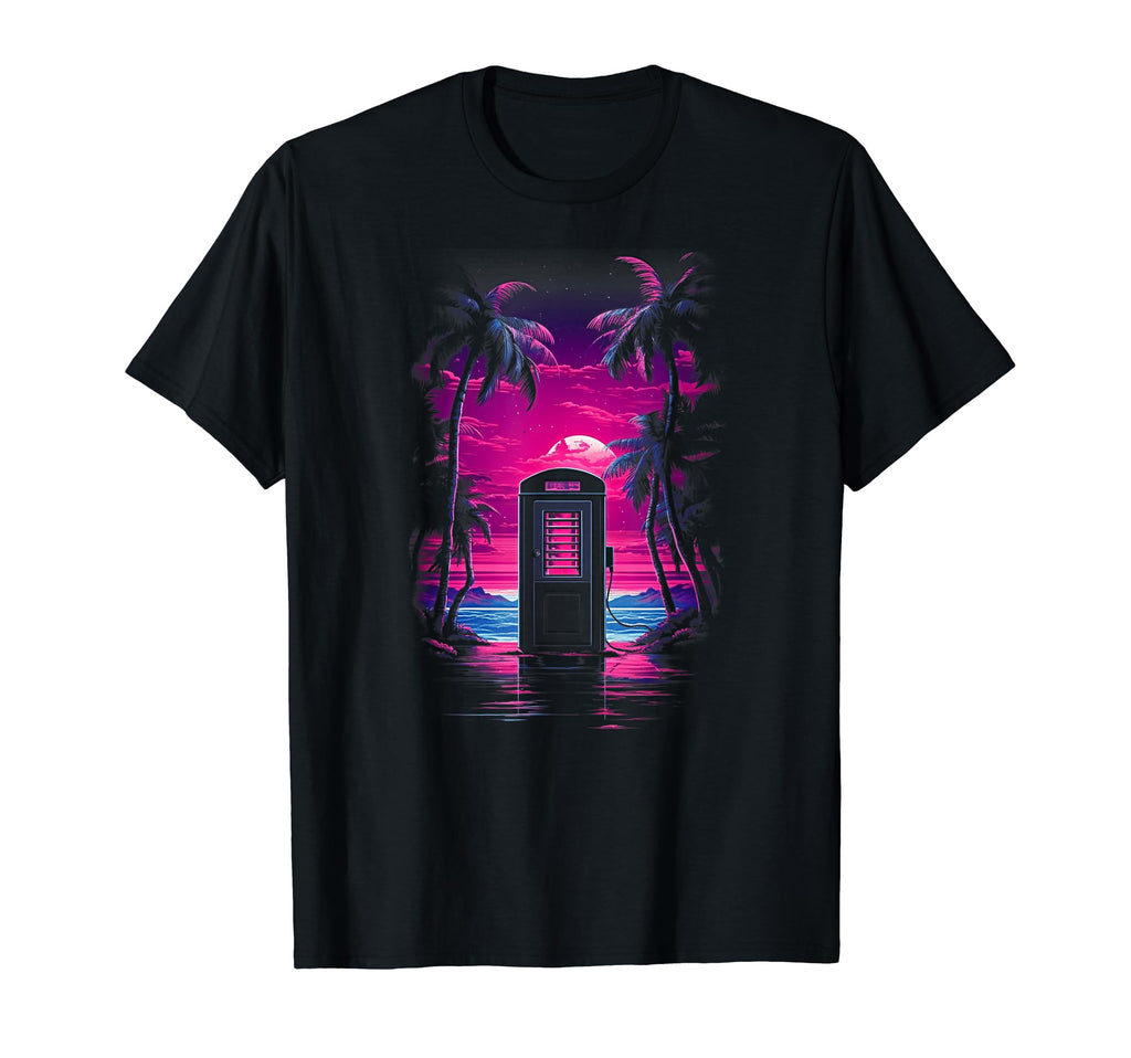 Vaporwave Phone Booth 80S Synthwave 16 T-Shirt - Graphic Print Men Women - T-Shirt, Sweatshirt, Hoodie