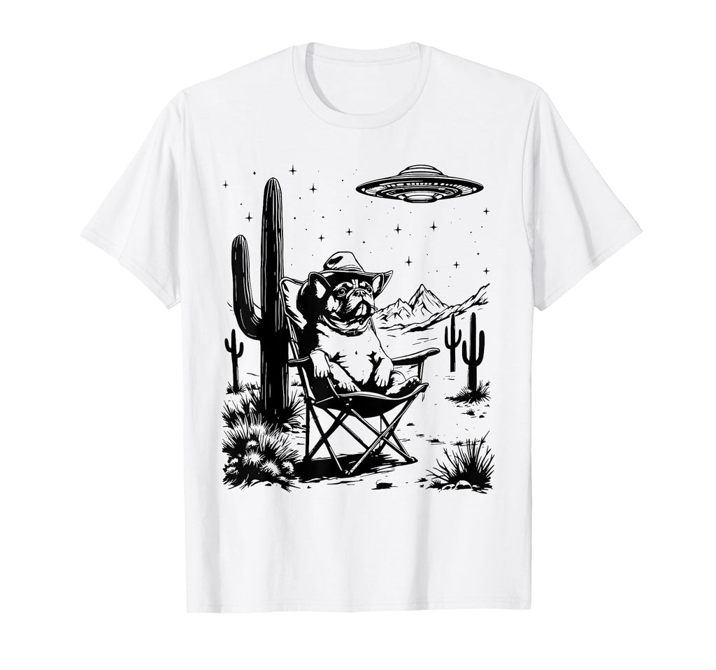 Funny French Bulldog Frenchie Cowboy T-Shirt - Fun Novelty Design Unisex - T-Shirt, Sweatshirt, Hoodie