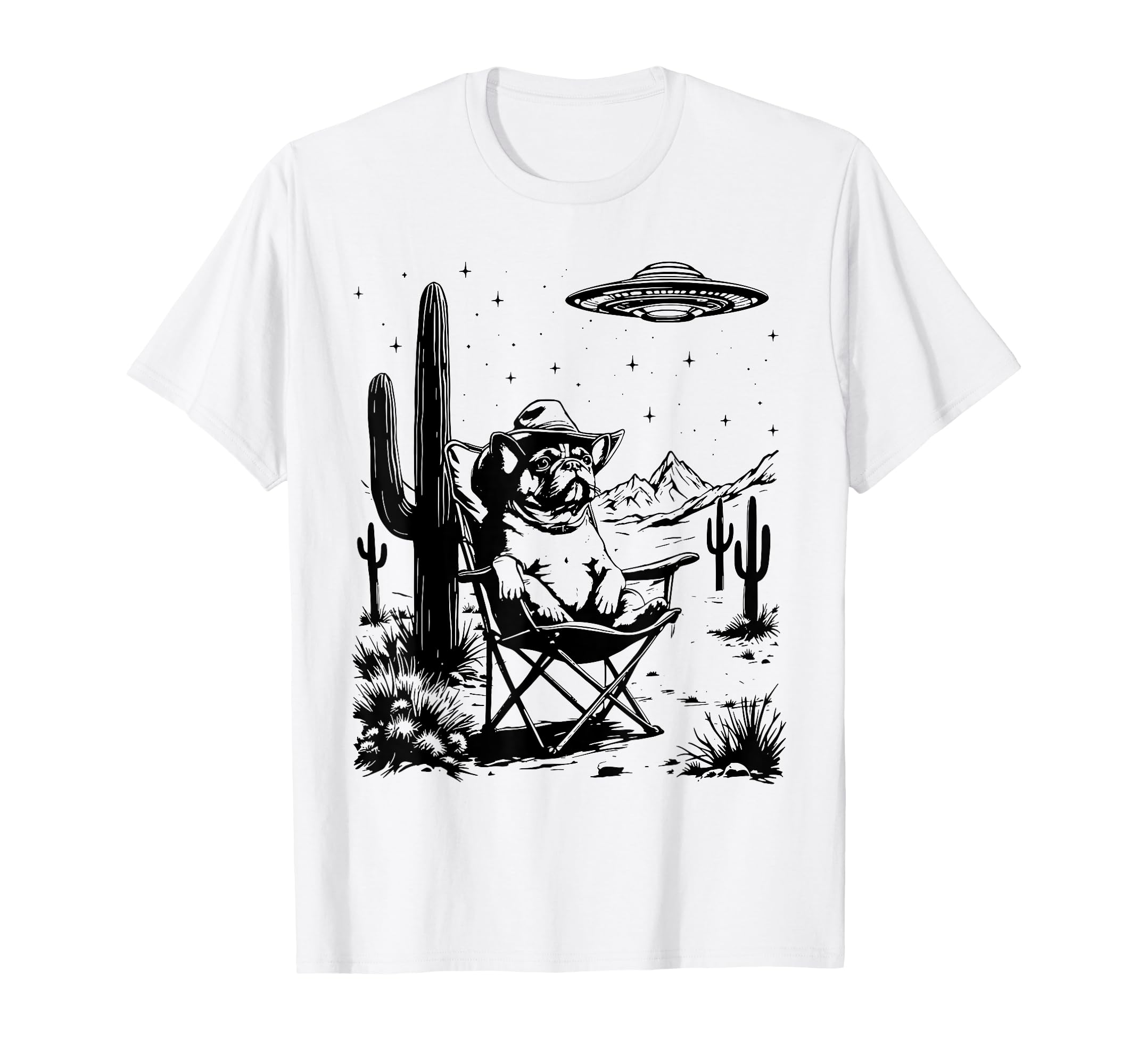 Funny French Bulldog Frenchie Cowboy T-Shirt - Fun Novelty Design Unisex - T-Shirt, Sweatshirt, Hoodie