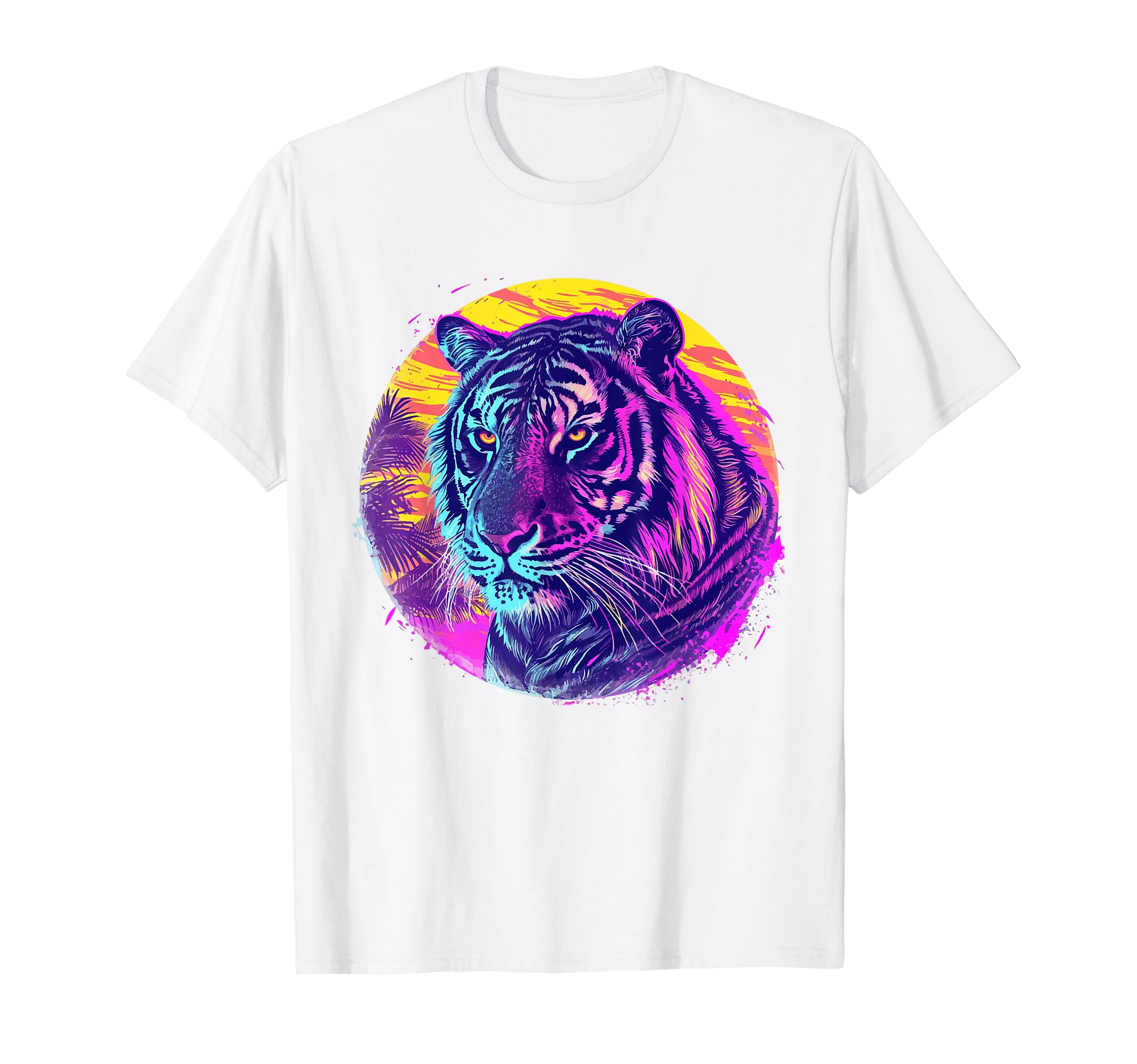 Tiger 80S Synthwave Africa Tiger T-Shirt - Fun Novelty Design Men Women - T-Shirt, Sweatshirt, Hoodie
