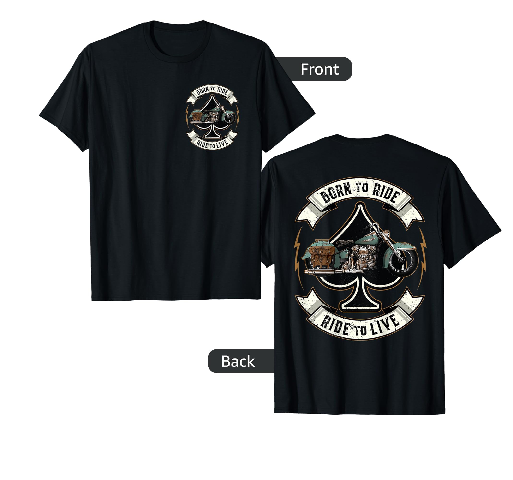 Biker 2 Side Motorcycle Gift T-Shirt - Novelty Apparel Men Women - T-Shirt, Sweatshirt, Hoodie