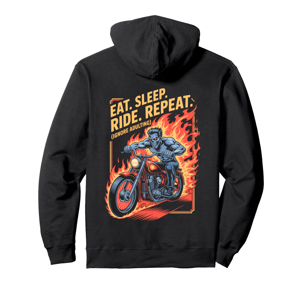 Skeleton Funny Motorcycle Riding Hoodie - Casual Everyday Wear for Adults - T-Shirt, Sweatshirt, Hoodie