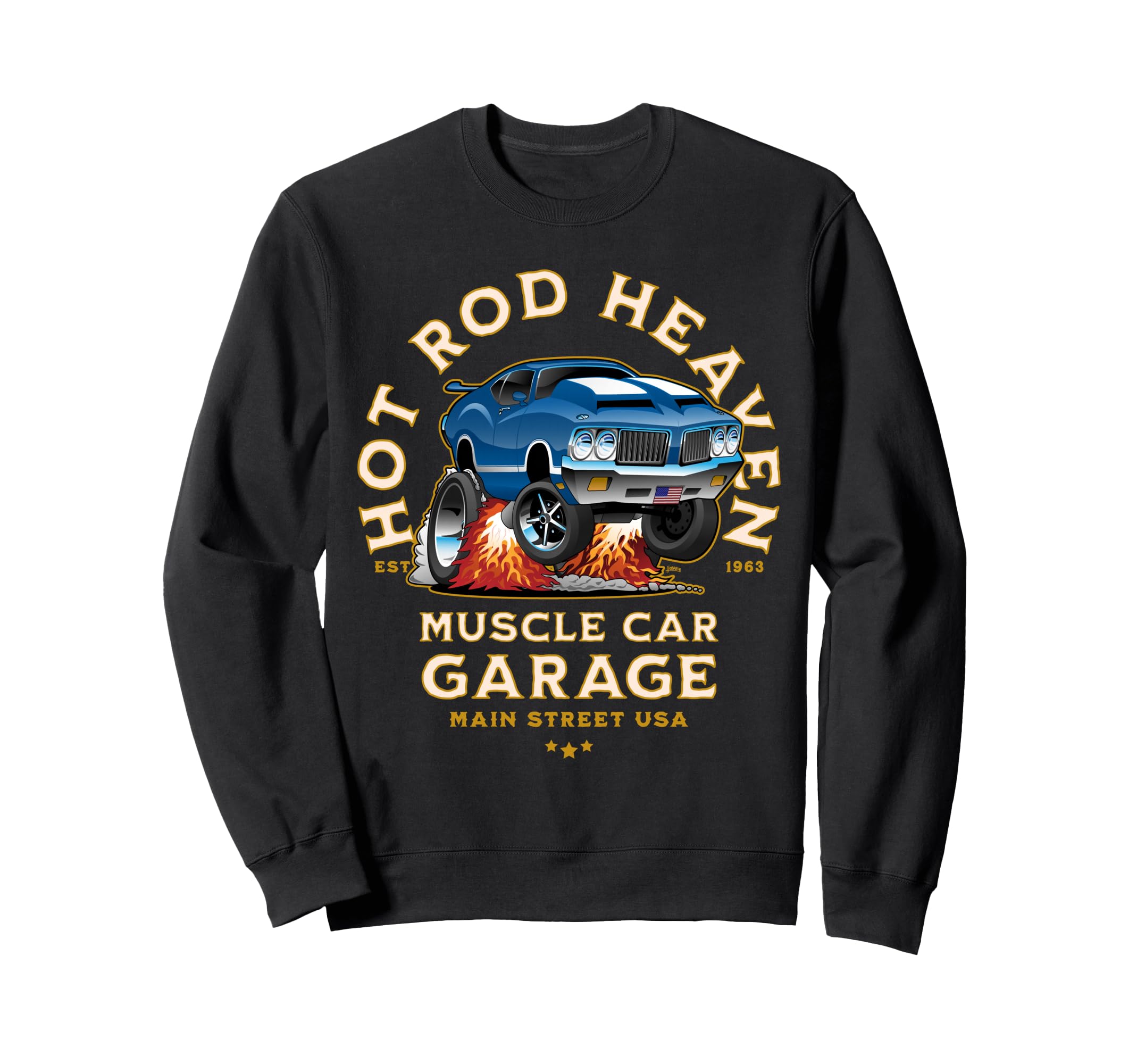 Hotrod Heaven Muscle Car Garage Sweatshirt - Aesthetic Graphic Men Women - T-Shirt, Sweatshirt, Hoodie