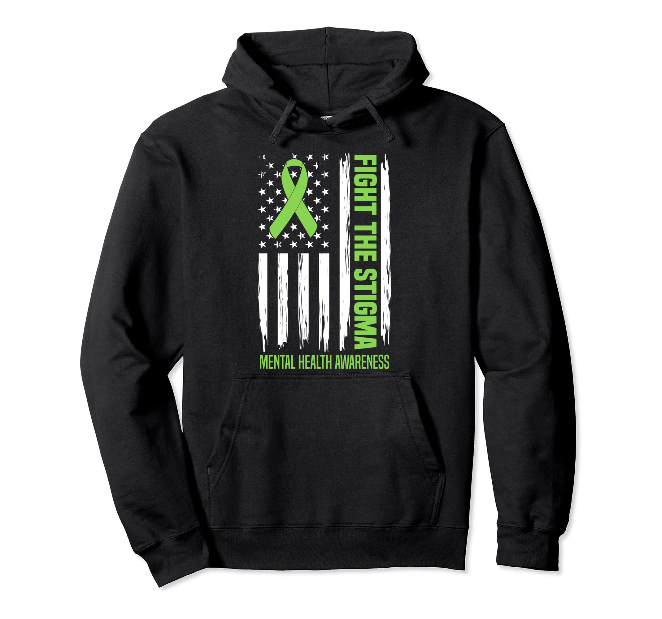 Fight Stigma Mental Health Warrior Hoodie - Minimalist Print Men Women - T-Shirt, Sweatshirt, Hoodie
