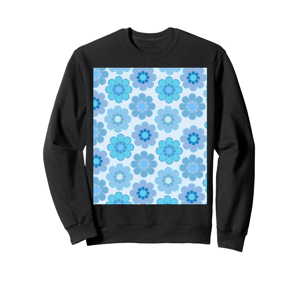 70S Floral Pattern Blue Cornflower Sweatshirt - Streetwear Style Men Women - T-Shirt, Sweatshirt, Hoodie