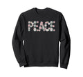 Floral Peace Typography Boho Hippie Sweatshirt - Novelty Apparel Unisex - T-Shirt, Sweatshirt, Hoodie