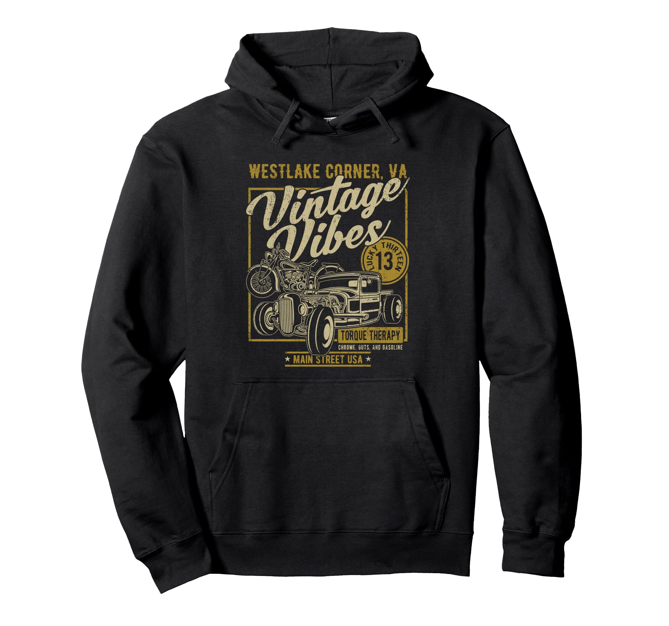 Westlake Corner Virginia Hotrod Hoodie - Novelty Apparel Men Women - T-Shirt, Sweatshirt, Hoodie