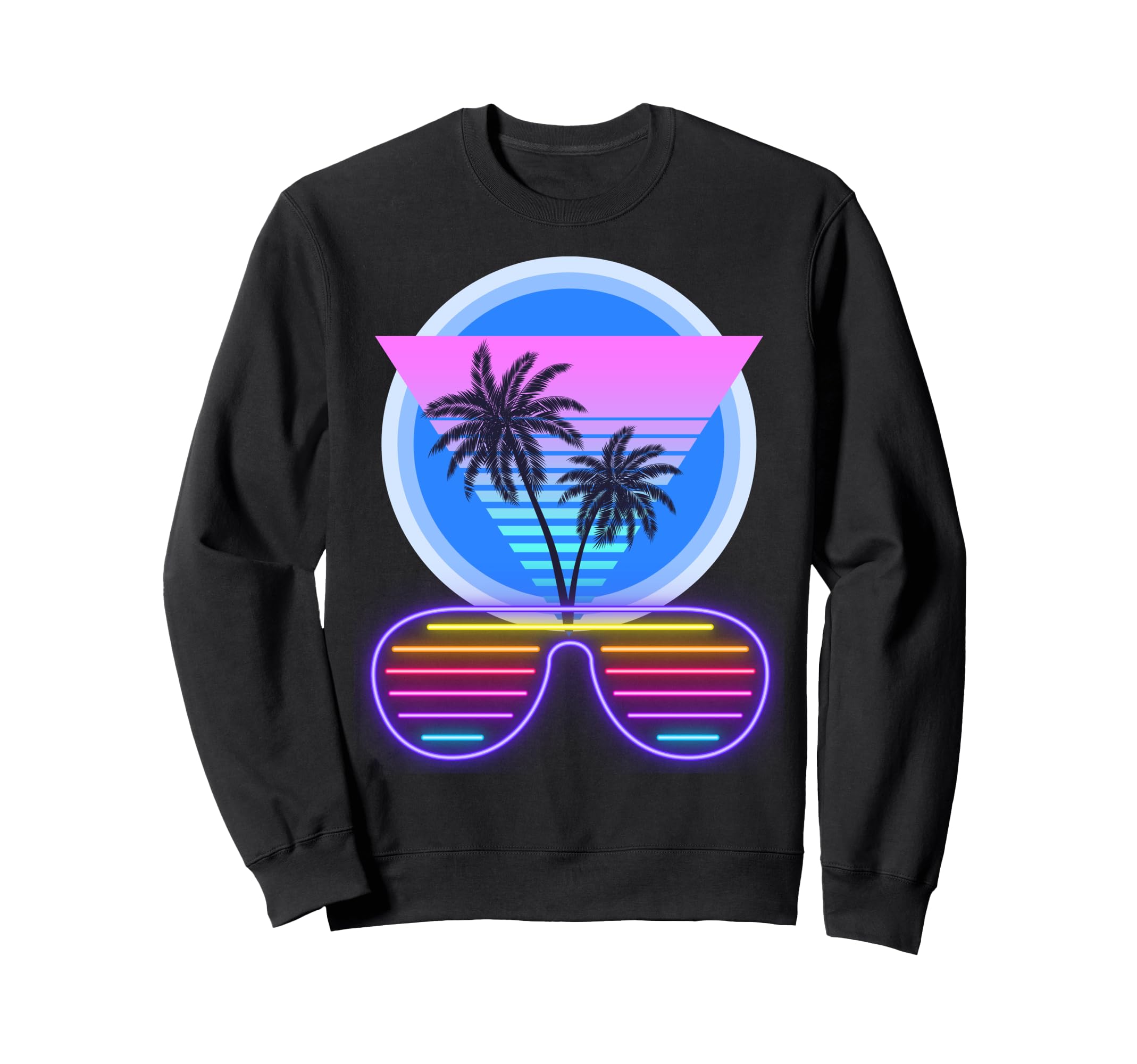 80S Vaporwave Palm Trees Sunset Sweatshirt - Graphic Print Men Women - T-Shirt, Sweatshirt, Hoodie