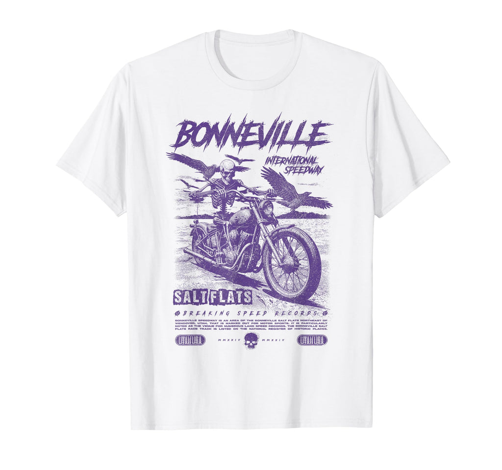 Bonneville Salt Flats Motorcycle T-Shirt - Unique Graphic for Adults - T-Shirt, Sweatshirt, Hoodie