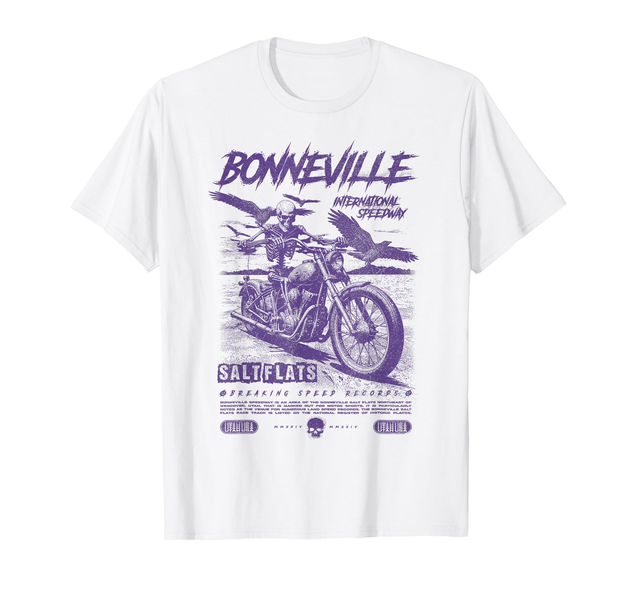 Bonneville Salt Flats Motorcycle T-Shirt - Unique Graphic for Adults - T-Shirt, Sweatshirt, Hoodie