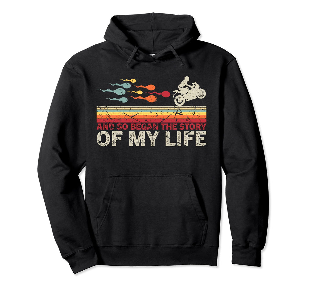 Motorcycle Evolution Shadow Biker Hoodie - Custom Art Print for Adults - T-Shirt, Sweatshirt, Hoodie