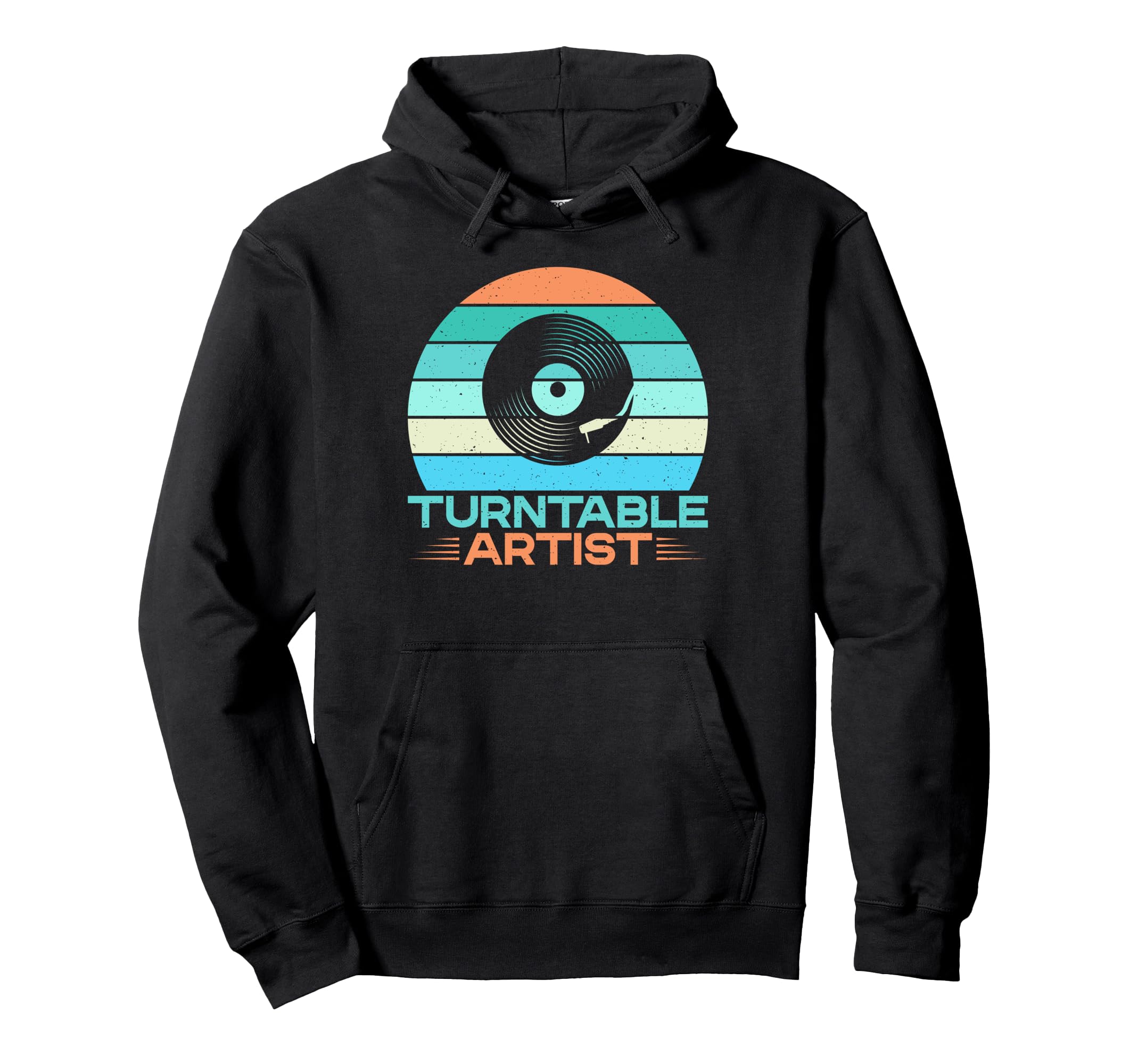Turntable Artist Vinyl Records Hoodie - Trendy Graphic Men Women - T-Shirt, Sweatshirt, Hoodie