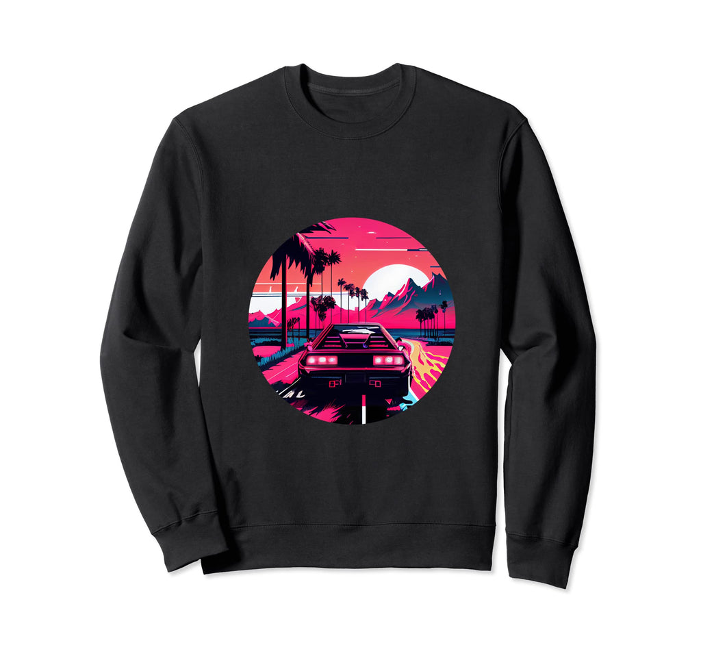 Retrowave Synthwave 80S Eighties Sweatshirt - Graphic Print Men Women - T-Shirt, Sweatshirt, Hoodie
