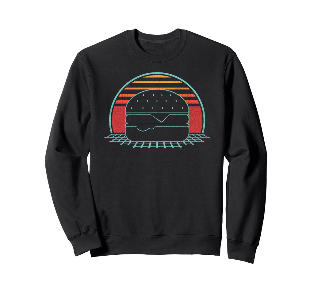 Hamburger Cheeseburger 80S Gift Sweatshirt - Custom Art Print Men Women - T-Shirt, Sweatshirt, Hoodie