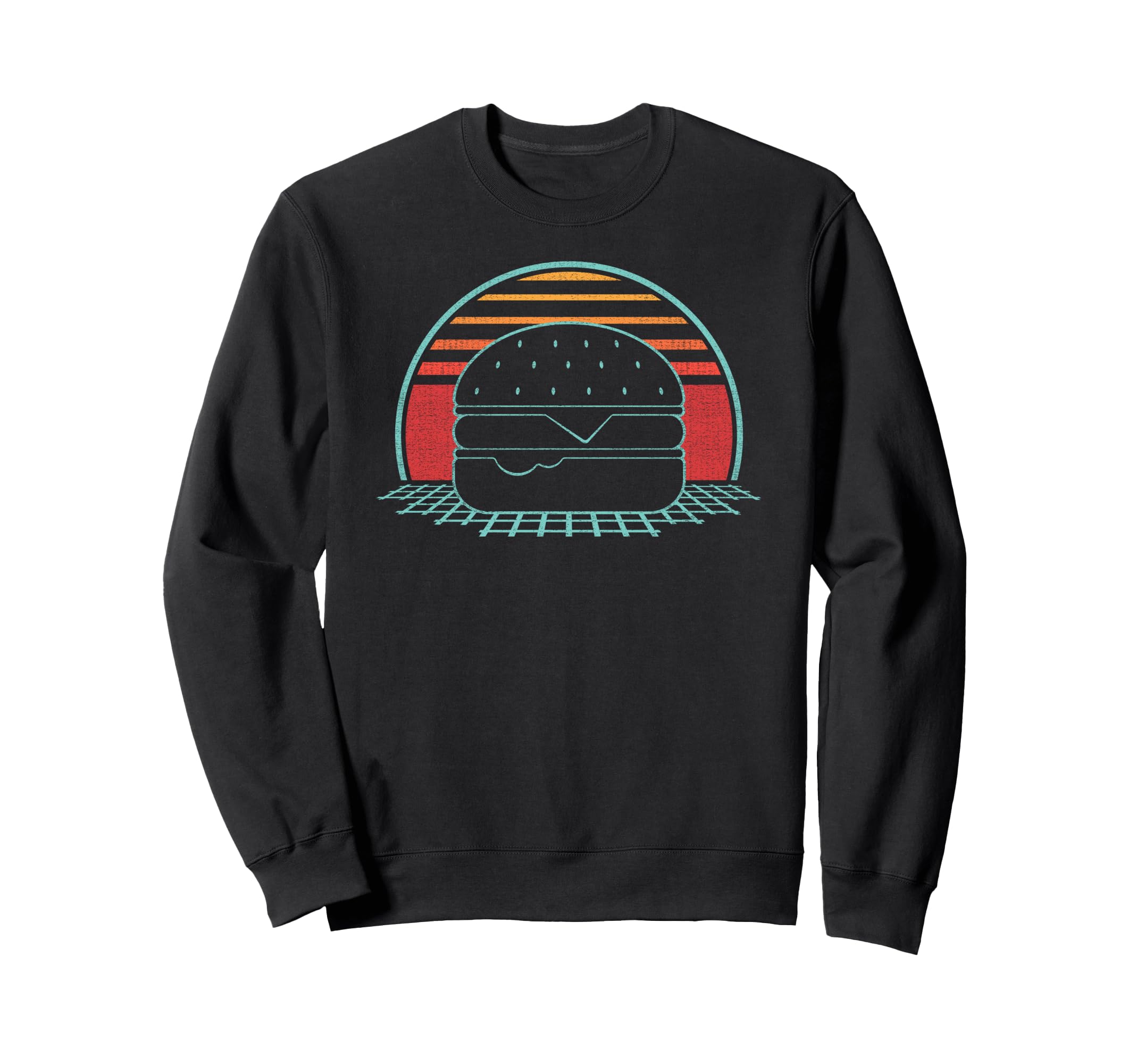 Hamburger Cheeseburger 80S Sweatshirt - Casual Everyday Wear for Adults - T-Shirt, Sweatshirt, Hoodie