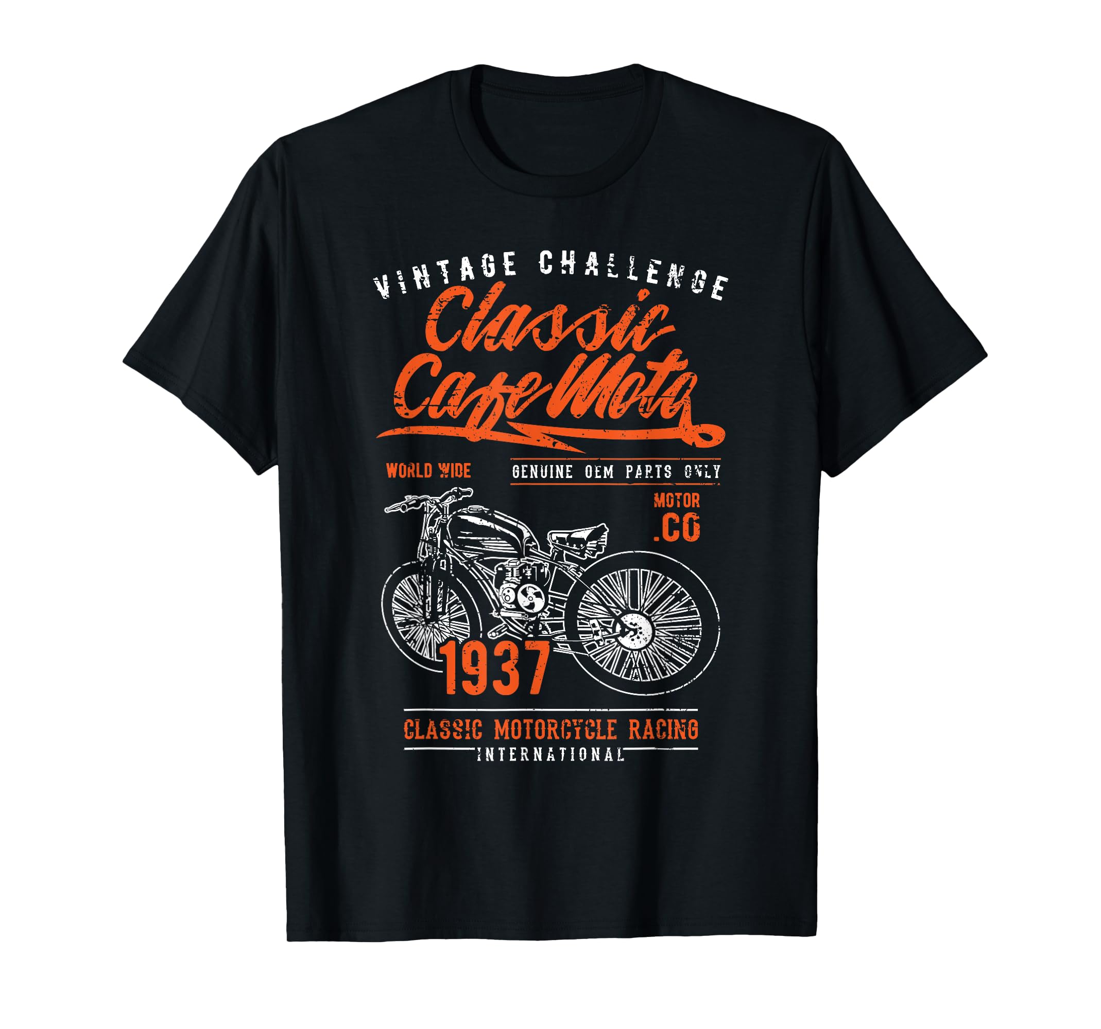 Cafe Racer Motorcycle Distressed T-Shirt - Fun Novelty Design Unisex - T-Shirt, Sweatshirt, Hoodie