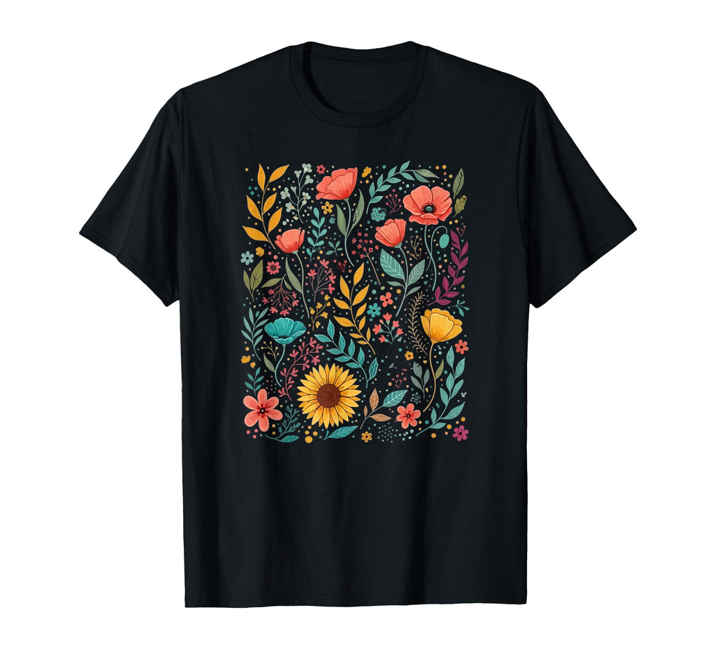 Wildflower Floral Botanical Boho T-Shirt - Graphic Print for Adults - T-Shirt, Sweatshirt, Hoodie