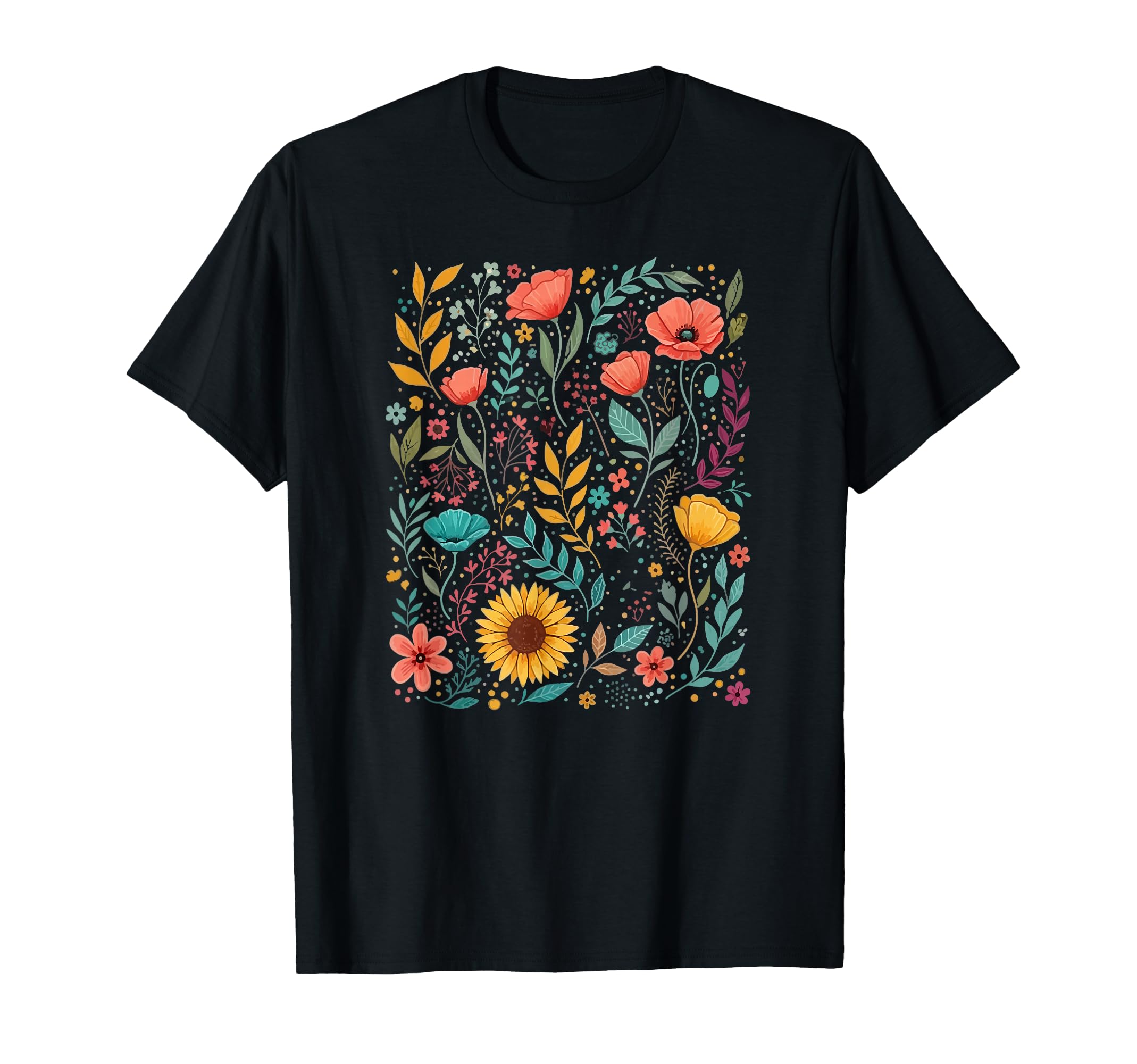 Wildflower Floral Botanical Boho T-Shirt - Graphic Print for Adults - T-Shirt, Sweatshirt, Hoodie