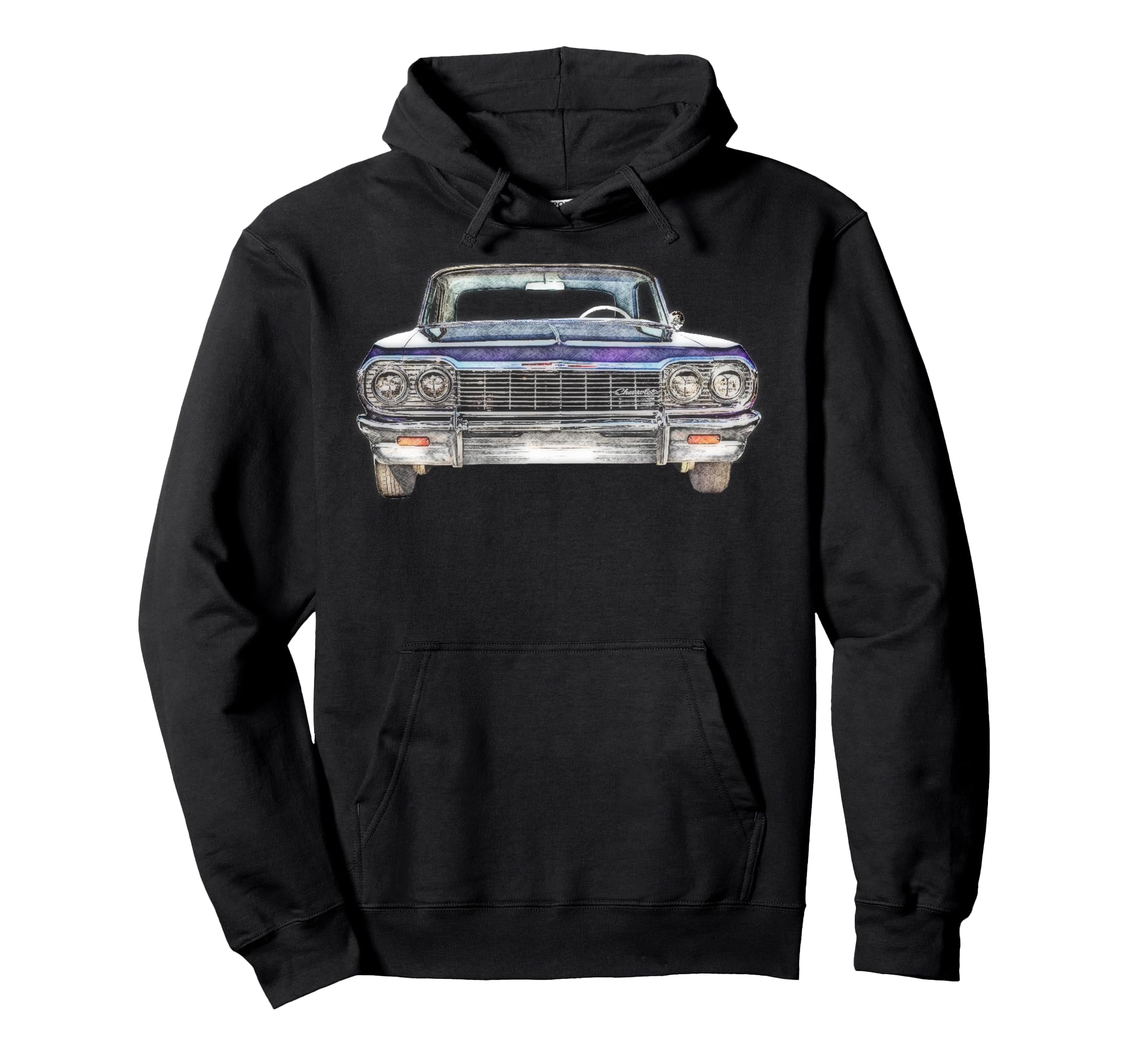 64 Impala Front Lowrider Mens Hoodie - Fun Novelty Design Unisex - T-Shirt, Sweatshirt, Hoodie