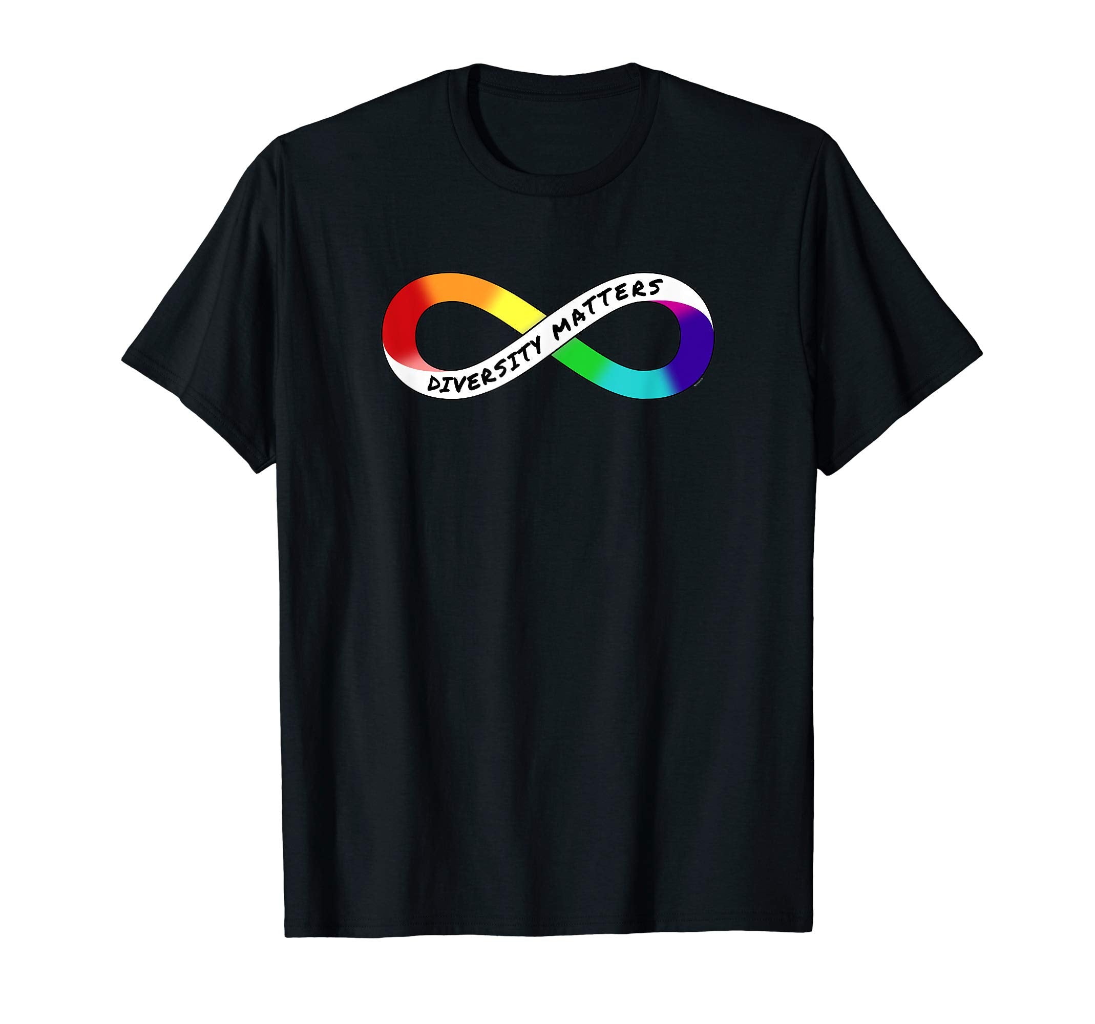 Diversity Matters Rainbow Infinity T-Shirt - Minimalist Print for Adults - T-Shirt, Sweatshirt, Hoodie