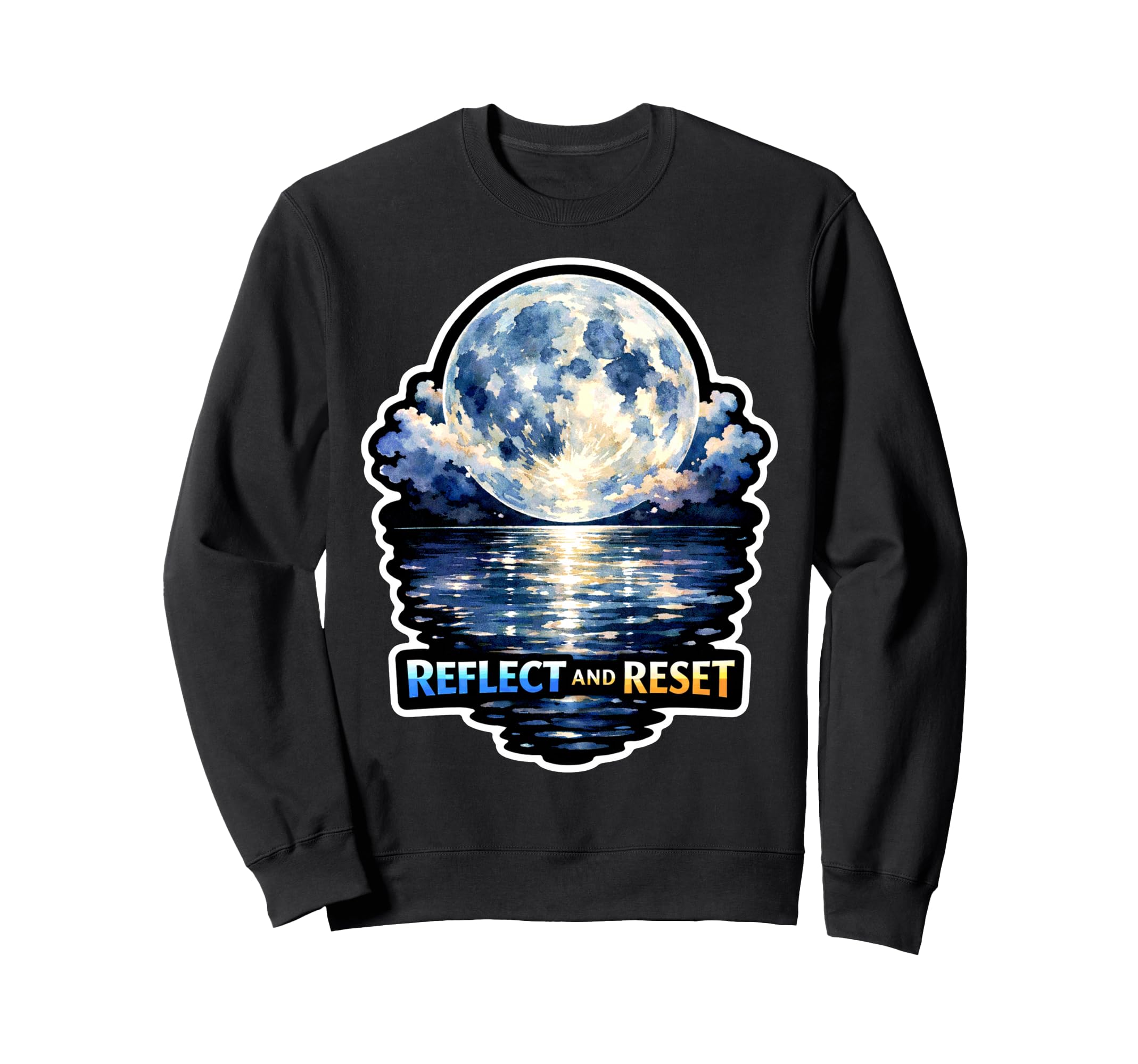 Moon Meditation Lunar Mindfulness Sweatshirt - Minimalist Print for Adults - T-Shirt, Sweatshirt, Hoodie