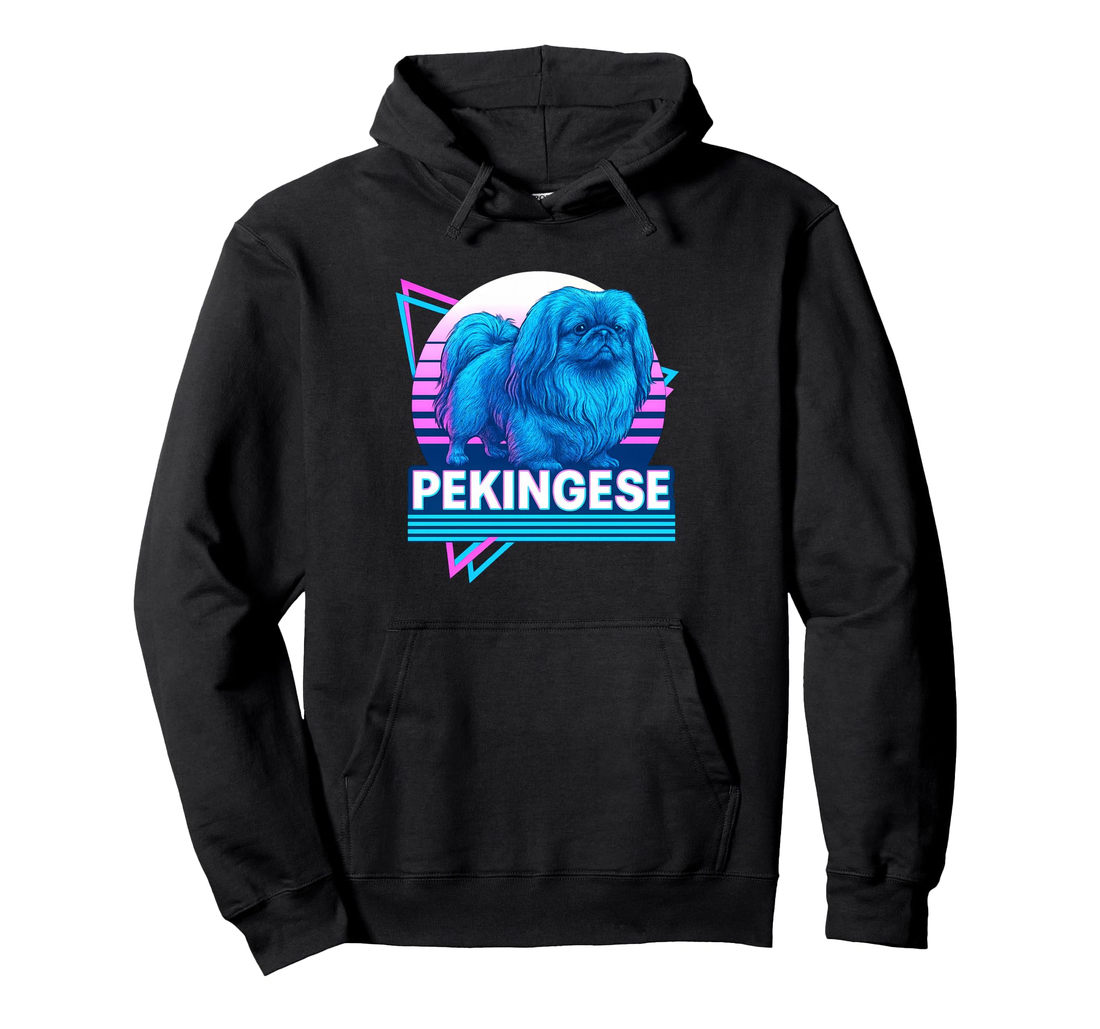 Pekingese Synthwave Aesthetic Dog Hoodie - Aesthetic Graphic Men Women - T-Shirt, Sweatshirt, Hoodie
