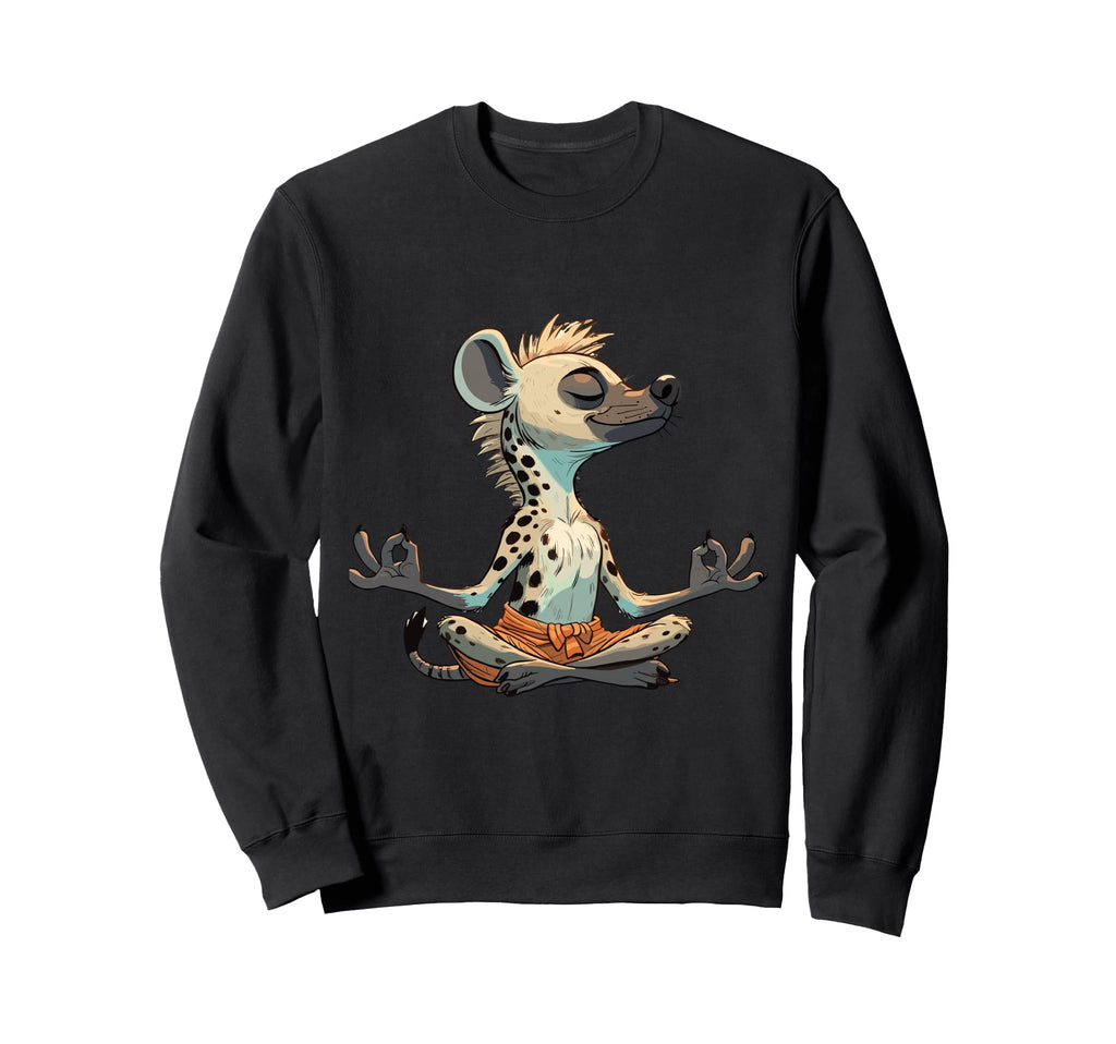 Meditation Hyena Yoga Pose Relaxing Sweatshirt - Unique Graphic Men Women - T-Shirt, Sweatshirt, Hoodie
