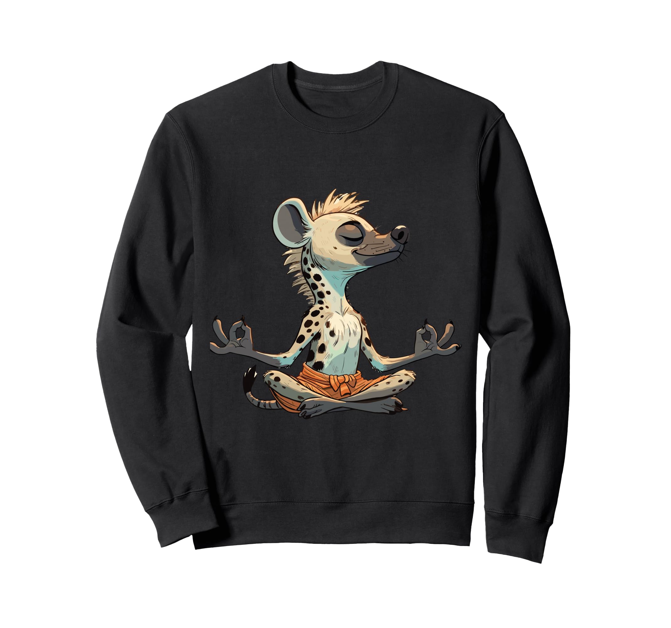 Meditation Hyena Yoga Pose Relaxing Sweatshirt - Unique Graphic Men Women - T-Shirt, Sweatshirt, Hoodie