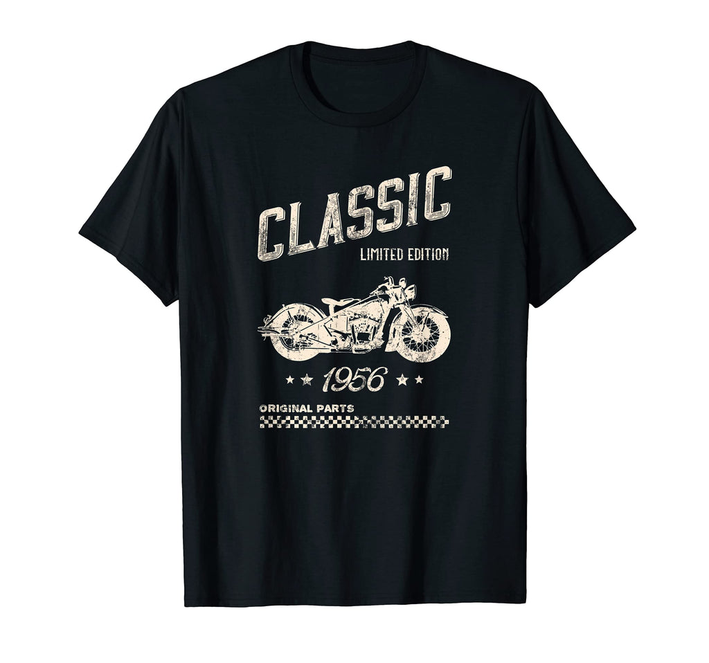Mens 65Th Birthday 1956 Motorcycle T-Shirt - Custom Art Print Unisex - T-Shirt, Sweatshirt, Hoodie
