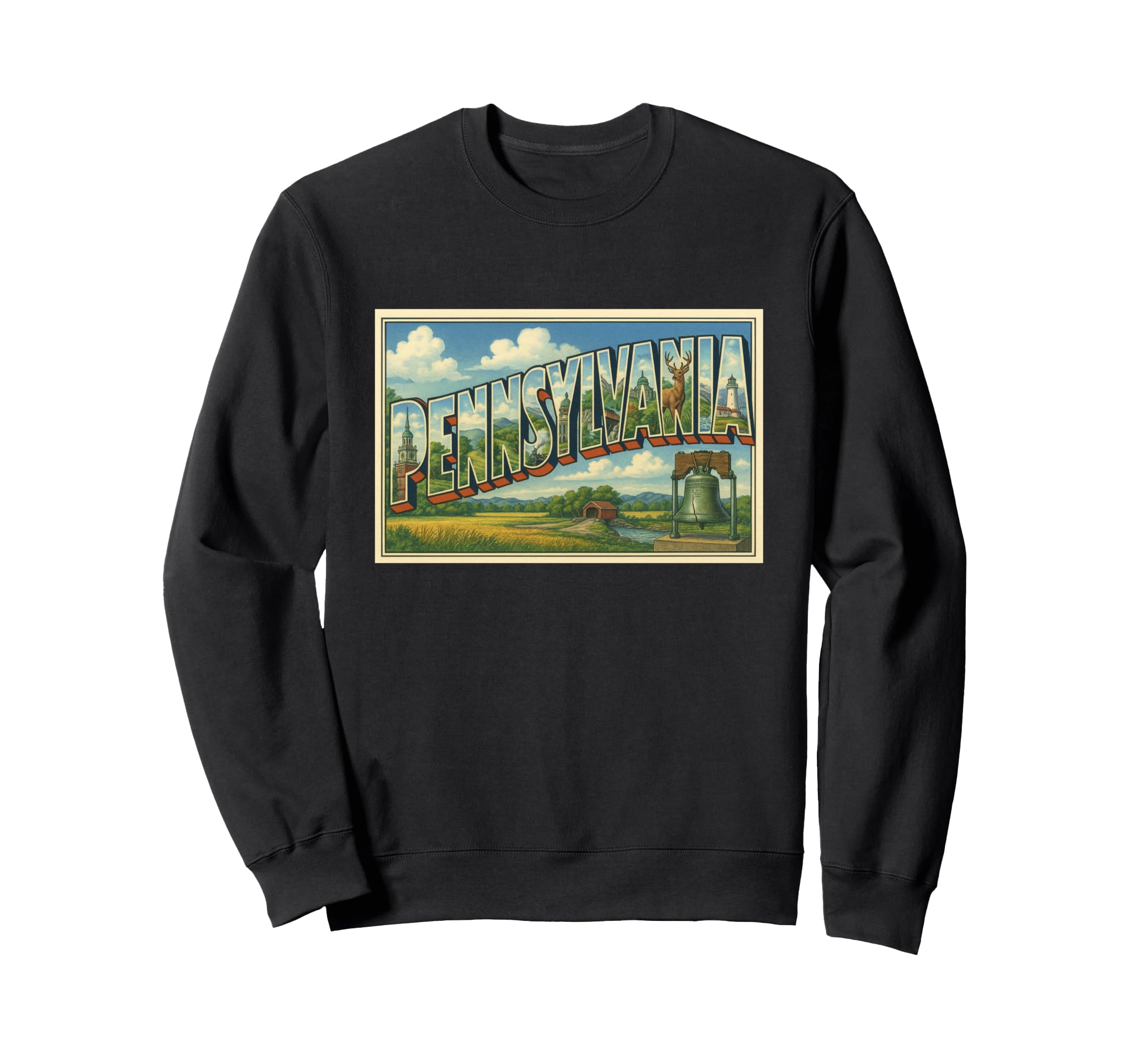 Pennsylvania 50S Travel Souvenir Sweatshirt - Custom Art Print Men Women - T-Shirt, Sweatshirt, Hoodie
