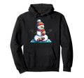 Meditation Snowman Yoga Pose Relaxing Hoodie - Custom Art Print for Adults - T-Shirt, Sweatshirt, Hoodie