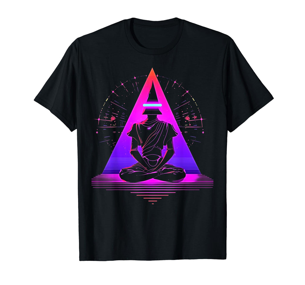 Synthwave Alien Buddha Cyberpunk 80S T-Shirt - Unique Graphic Men Women - T-Shirt, Sweatshirt, Hoodie