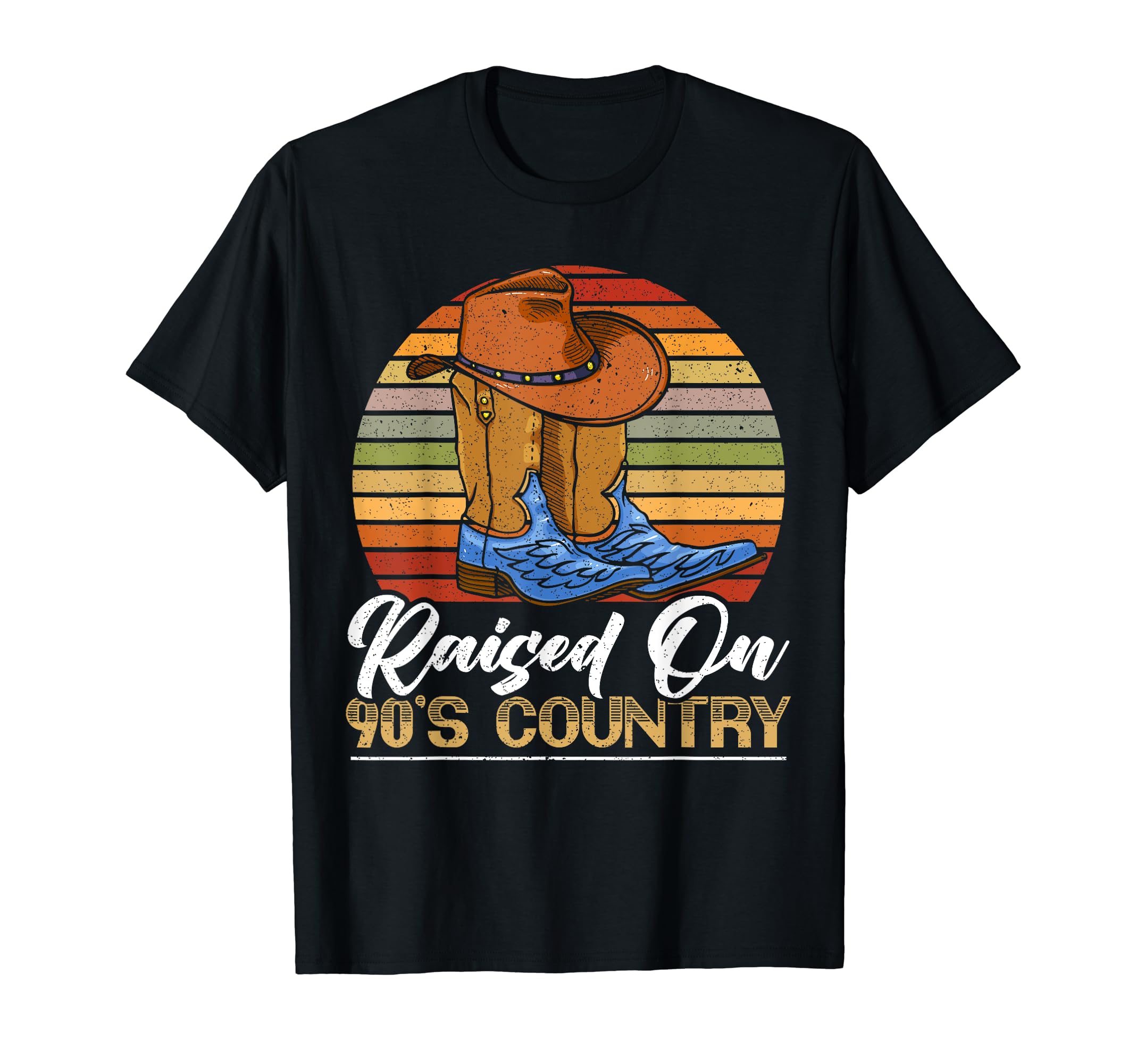 Raised 90S Country Cowgirl Cowboy Western T-Shirt - Unique Graphic Unisex - T-Shirt, Sweatshirt, Hoodie