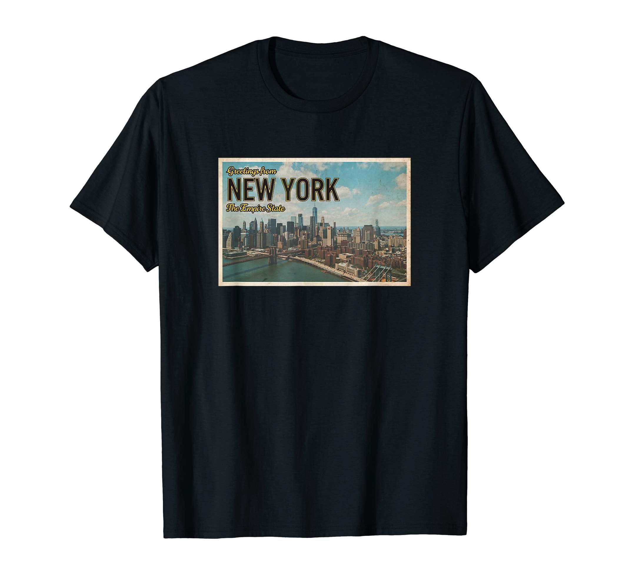 Greetings From New York Travel T-Shirt - Custom Art Print Men Women - T-Shirt, Sweatshirt, Hoodie
