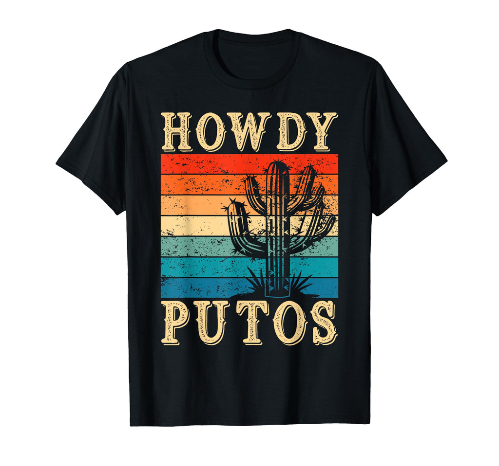 Howdy Putos Funny Cactus Western T-Shirt - Minimalist Print for Adults - T-Shirt, Sweatshirt, Hoodie