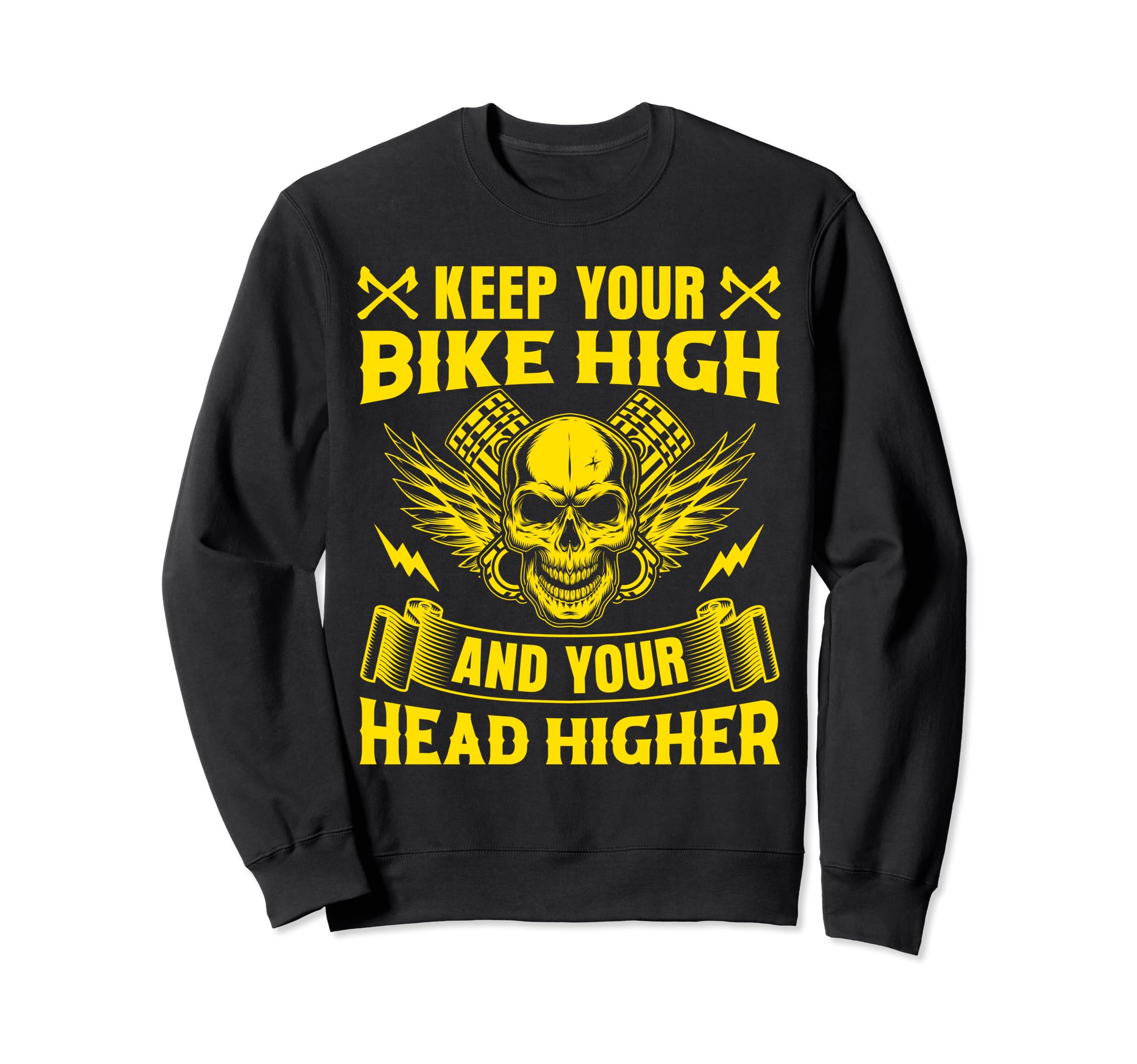Keep Your Bike High And Your Head Sweatshirt - Minimalist Print Men Women - T-Shirt, Sweatshirt, Hoodie