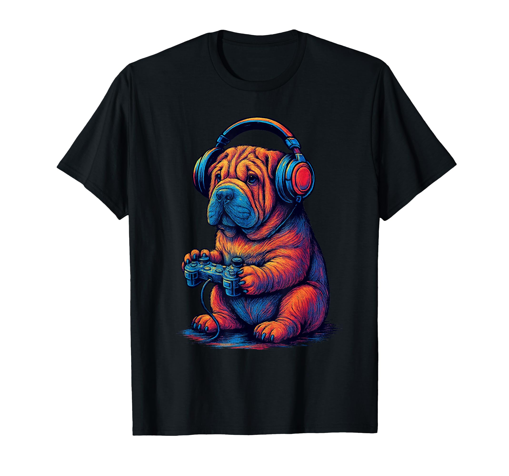 Shar Pei Gamer Gaming Dog Lover T-Shirt - Streetwear Style for Adults - T-Shirt, Sweatshirt, Hoodie