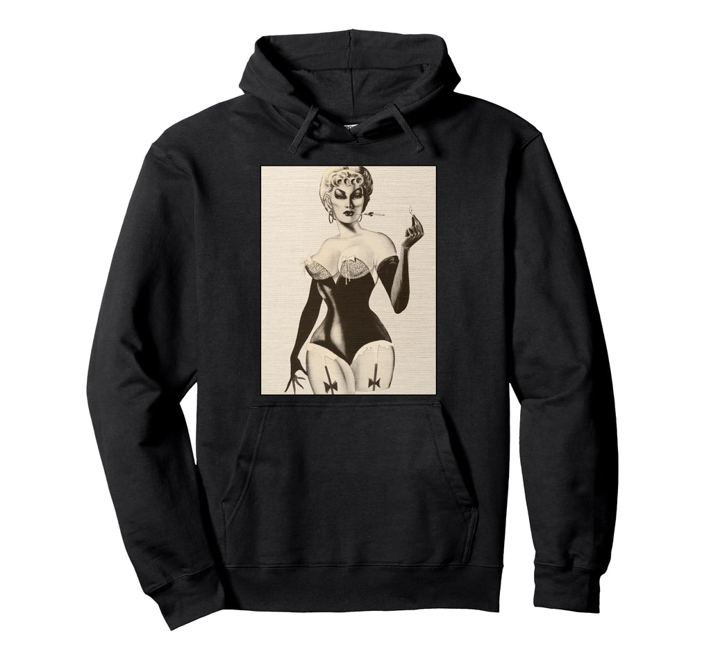 Elegant Pin Up Seductive Corset And Gloves Hoodie - Graphic Print Men Women - T-Shirt, Sweatshirt, Hoodie