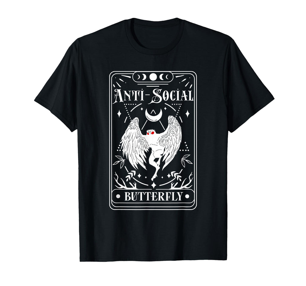 Mothman Tarot Card Antisocial T-Shirt - Casual Everyday Wear for Adults - T-Shirt, Sweatshirt, Hoodie