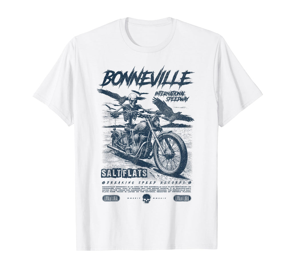 Bonneville Salt Flats Motorcycle T-Shirt - Fun Novelty Design Unisex - T-Shirt, Sweatshirt, Hoodie