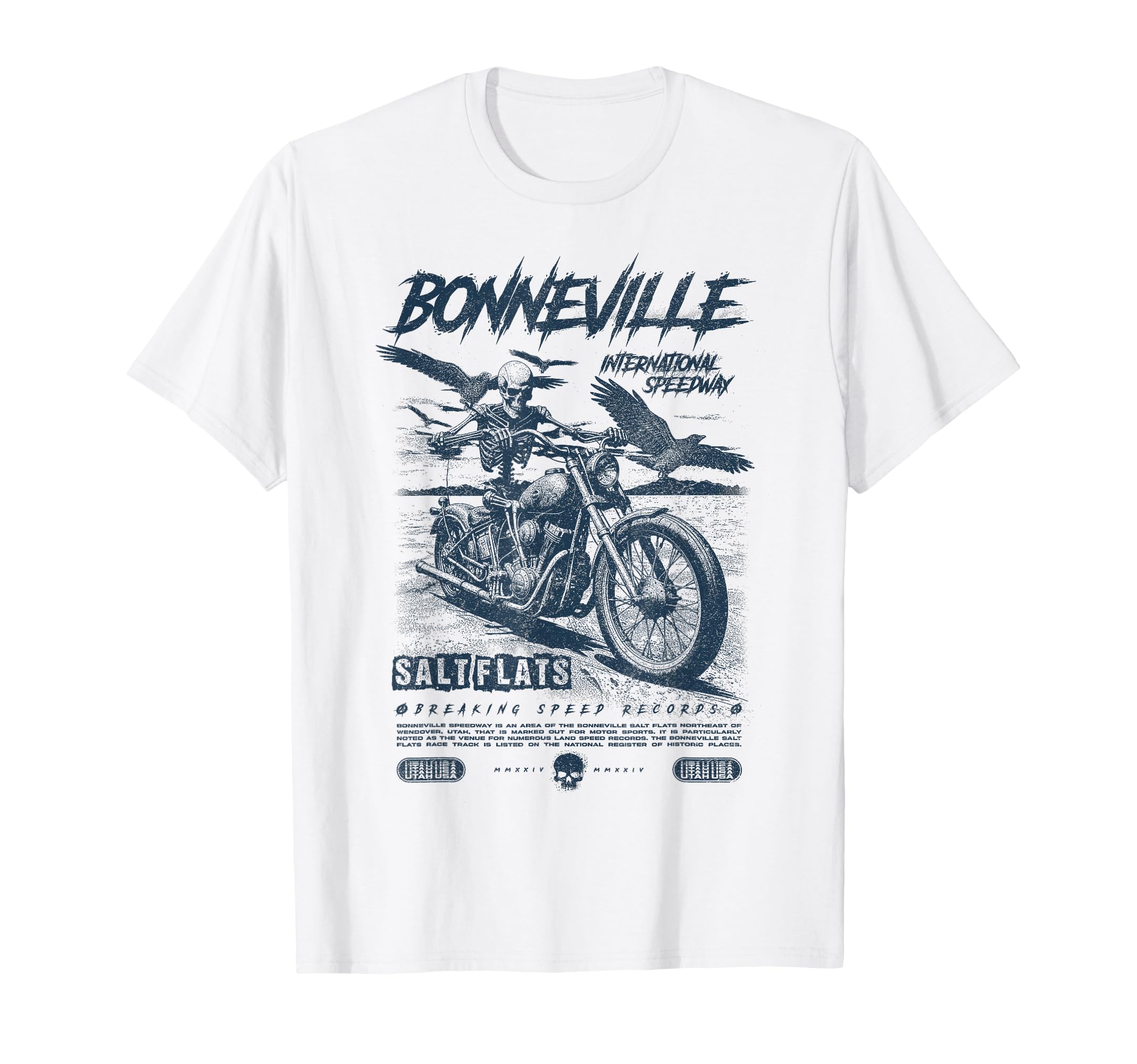 Bonneville Salt Flats Motorcycle T-Shirt - Fun Novelty Design Unisex - T-Shirt, Sweatshirt, Hoodie
