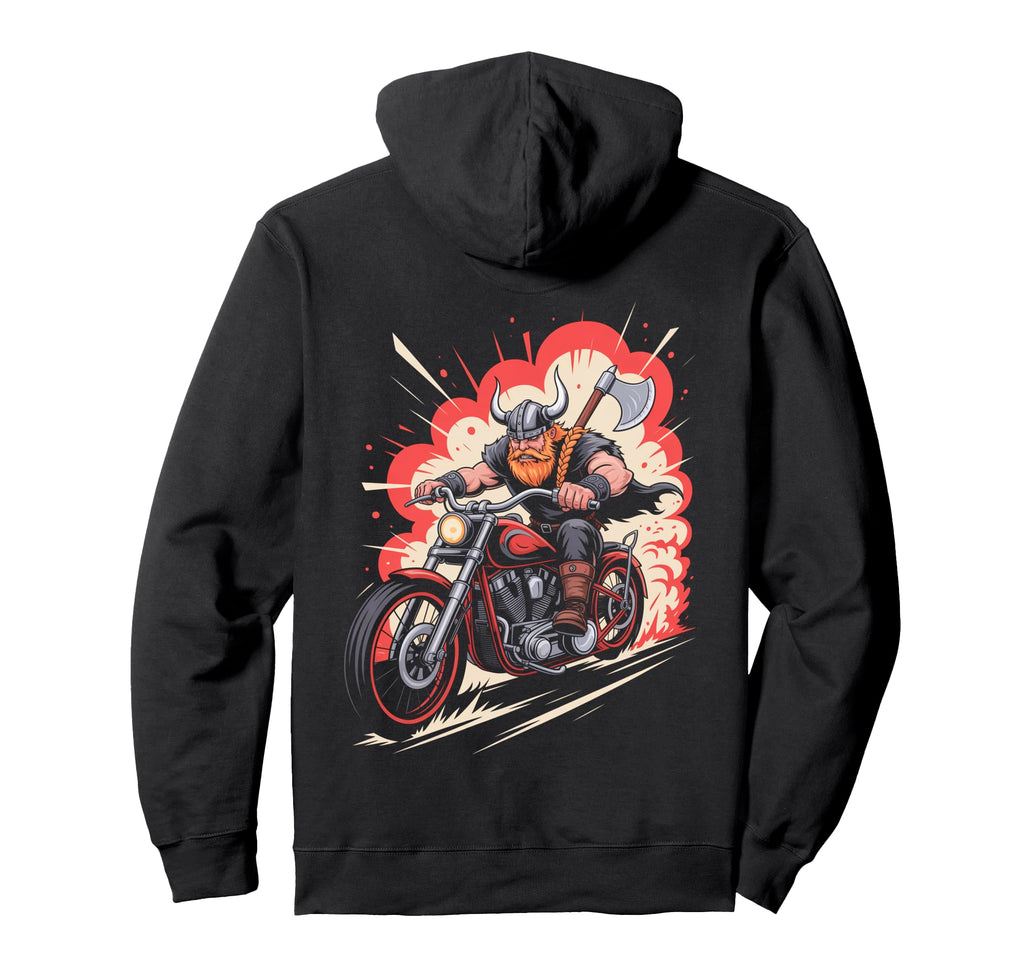 Viking Biker Riding Motorcycle Outfit Hoodie - Aesthetic Graphic Men Women - T-Shirt, Sweatshirt, Hoodie