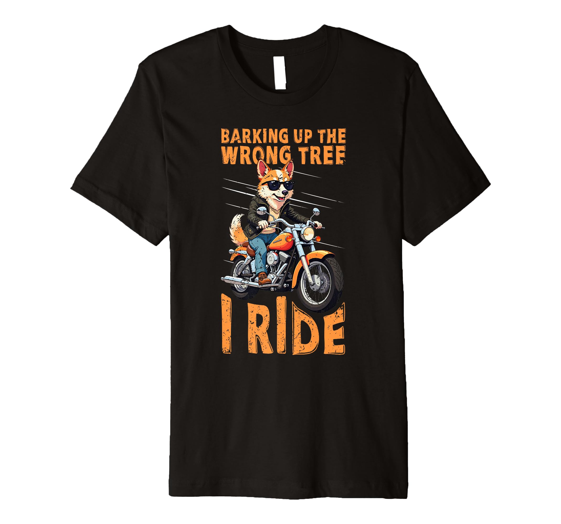 Corgi Dog Biker Motorcycle Rider Grunge T-Shirt - Novelty Apparel Unisex - T-Shirt, Sweatshirt, Hoodie
