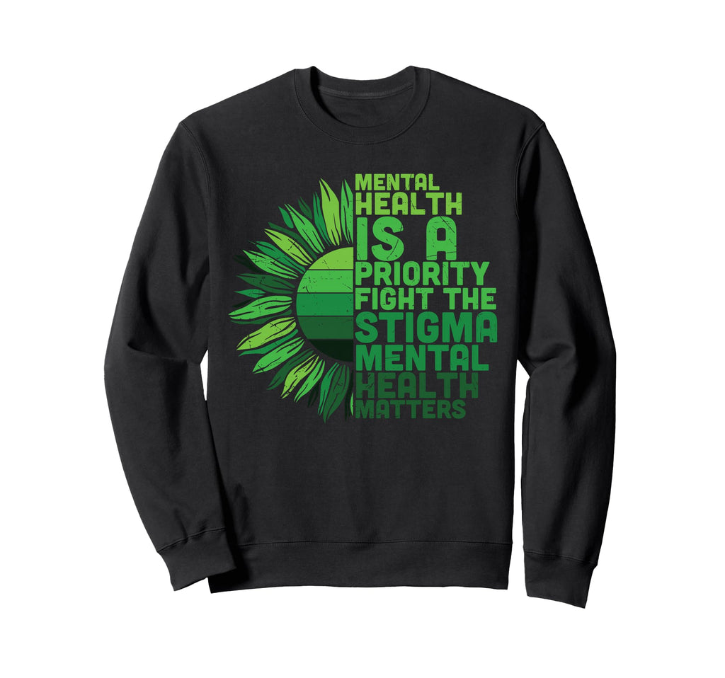 Green Ribbon Mental Health Awareness Items Hoodie - Unique Graphic Unisex - T-Shirt, Sweatshirt, Hoodie