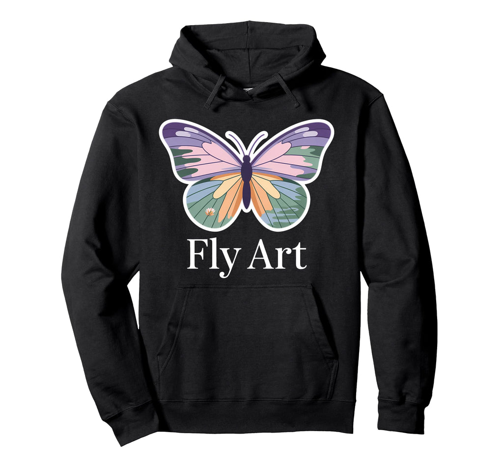 Fly Art Butterfly Nature Calm Serene Hoodie - Aesthetic Graphic for Adults - T-Shirt, Sweatshirt, Hoodie
