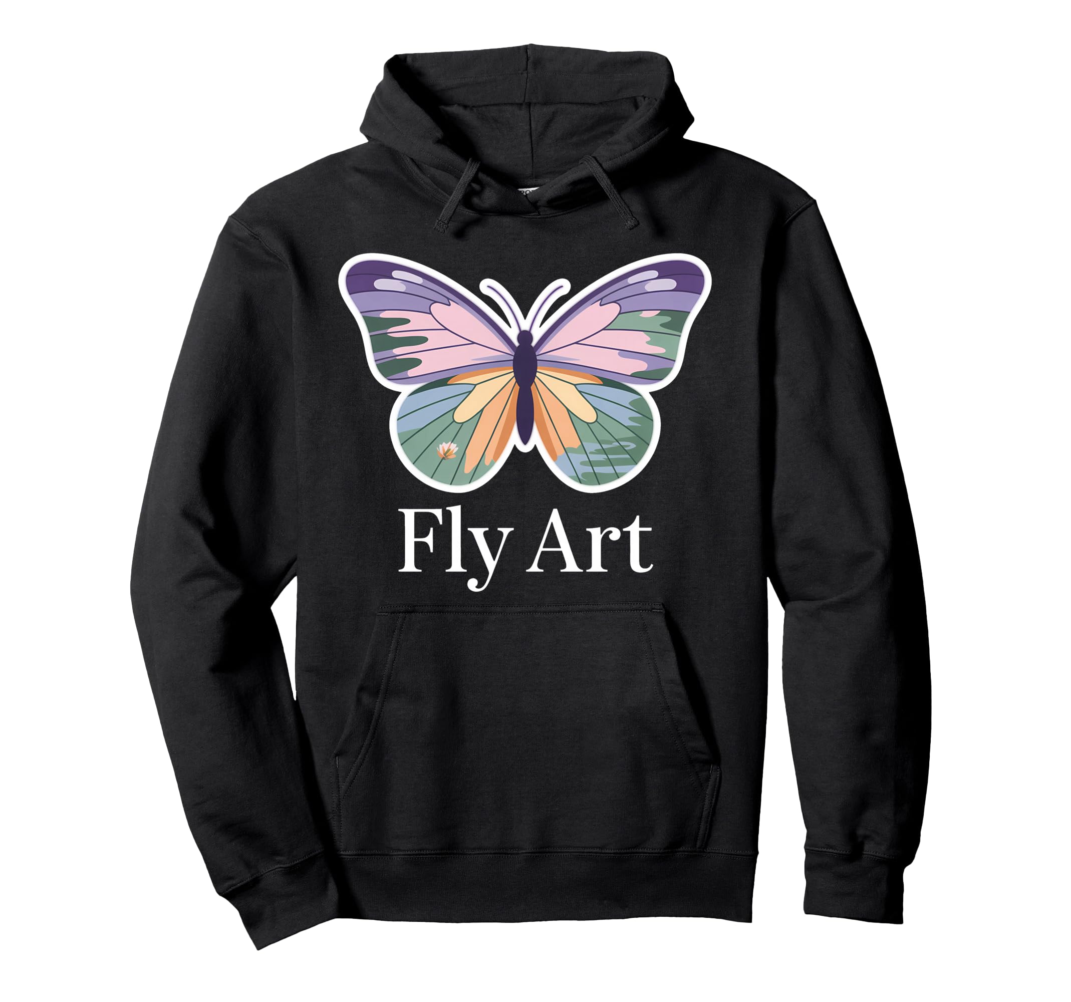 Fly Art Butterfly Nature Calm Serene Hoodie - Aesthetic Graphic for Adults - T-Shirt, Sweatshirt, Hoodie